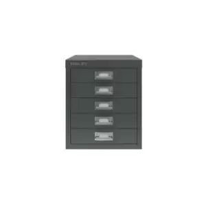 Bisley 5 Drawer Filing Cabinet - Anthracite Grey