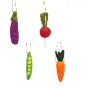 Sass & Belle (Set of 4) Mini Felt Vegetable Decorations