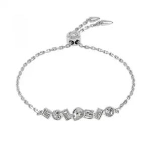 Ladies Adore Silver Plated Mixed Crystal Bar Slide Bracelet