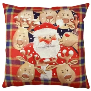A11876 Multicolor Cushion Santa & Reindeer