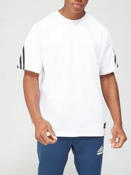 adidas 3-Stripe T-Shirt - White, Size L, Men