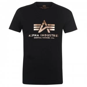 Alpha Industries Basic Logo T-Shirt - Black Gold