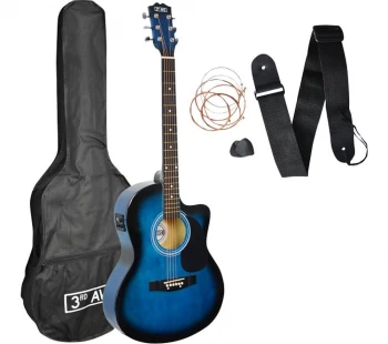 3RD AVENUE STX10ECABBPK Electro-Acoustic Guitar Pack - Blueburst