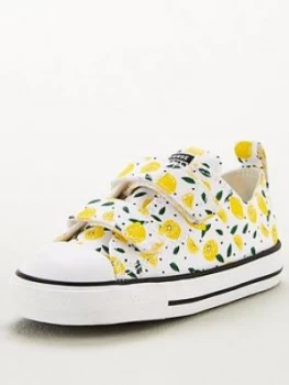 Converse Chuck Taylor All Star 2V Ox Lemon Toddler Trainers - White/Yellow