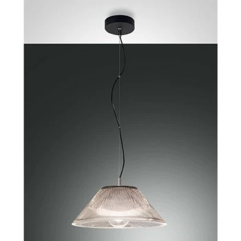 Fabas Luce Lighting - Fabas Luce Salento Dome Pendant Ceiling Lights Transparent Grey Glass, E27