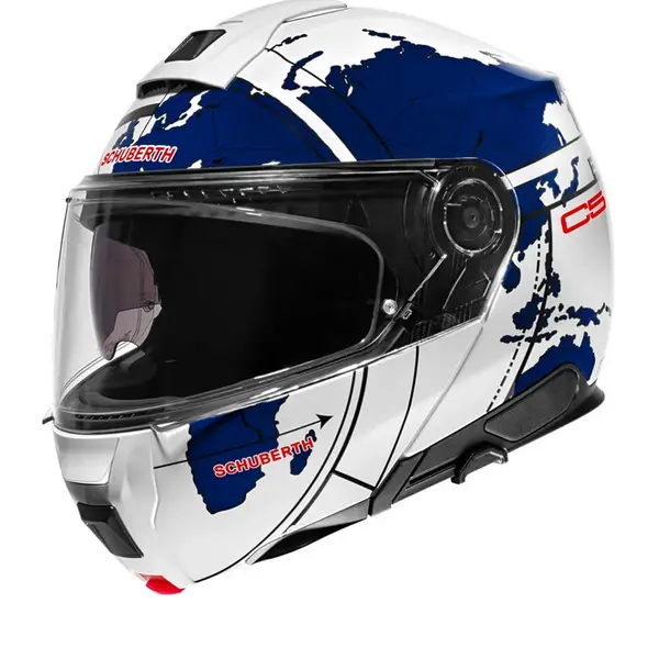 Schuberth C5 Globe White Blue Modular Helmet Size M