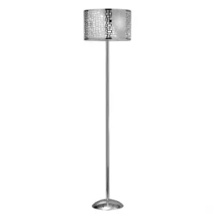 Bruce Floor Lamp With Shade, Silver