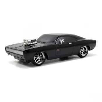 Fast & Furious - The Fast and the Furious Dom's 1970 Dodge Charger R/T Remote Control Toy Muscle Car (Black)