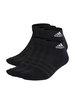 adidas Sportswear Cushioned Ankle Socks 6 Pairs - Black/White, Size S, Men
