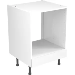 Kitchen Kit Flatpack J-Pull Kitchen Cabinet Base Oven Unit Ultra Matt 600mm in White MFC