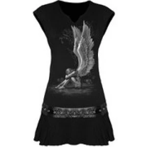 Spiral Womens ENSLAVED ANGEL Stud Waist Mini Dress - Black