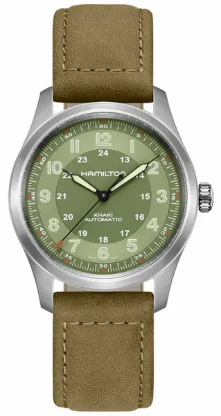 Hamilton H70205860 Khaki Field Titanium 38mm Green Dial Watch