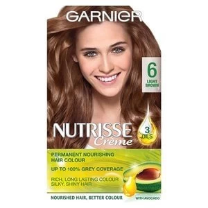 Garnier Nutrisse 6 Light Brown Permanent Hair Dye Brunette