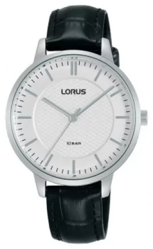 Lorus Womens Quartz White Dial Black Leather Strap RG277TX9 Watch