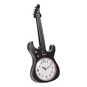 HOMETIME? Vintage Black Guitar Mantel Clock