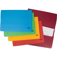 Elba Foolscap Cardboard Document Wallets - Assorted Colours (10 Pack)