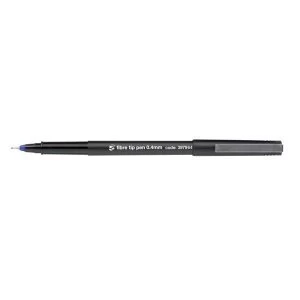 5 Star Office Fibre Tip Pen Medium 0.7mm Tip 0.4mm Line Blue Pack 12
