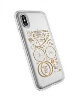 Speck Presidio Clear Print For iPhone X Clear And Gold Print