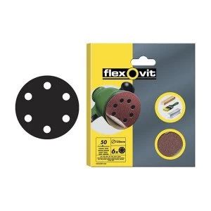 Flexovit Hook & Loop Sanding Discs 150mm Coarse 50G (Pack of 6)