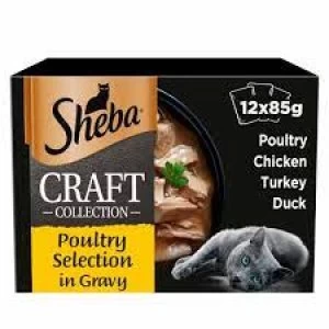 Sheba Craft Poultry and Gravy Cat Food Pouches 12x85g