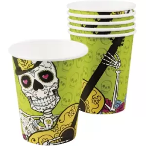 Day Of The Dead Paper Cups 250ml (Pack Of 6)