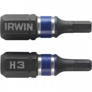 Irwin Impact Hexagon Screwdriver Bit 3mm 25mm Pack of 2