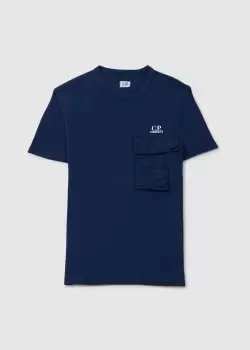 C.P. Company Mens 20/1 Jersey Pocket T-Shirt In Medieval Blue