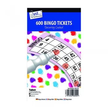 Just Stationery Jumbo Bingo Tickets 21 x 12cm Pack of 12 8002