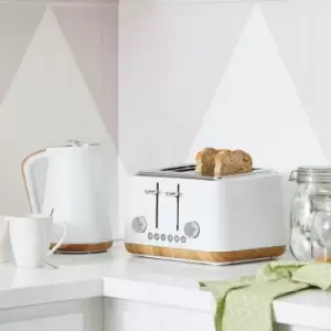 Dunelm Contemporary White Kettle and Toaster Set