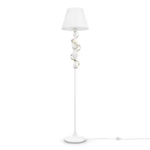 Intreccio Floor Lamp White with Gold, 1 Light, E27