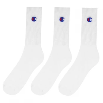 Champion 3 Pack Logo Socks - White WW001