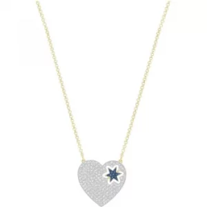 Ladies Swarovski Gold Plated Great Heart And Star Necklace