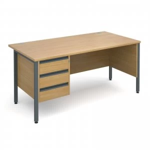 Maestro 25 GL Straight Desk With 3 Drawer Pedestal 1600mm - Graphite H