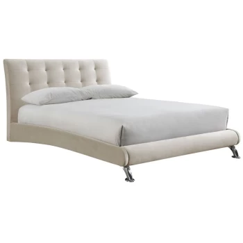 Birlea - Hemlock Warm Stone Fabric Upholstered Bed Curved Frame 5ft Kingsize 150 cm