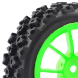 Fastrax 1/10 Street/Rally Tyre 10Sp Neon Green Wheel