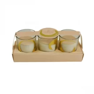 Candlelight Spa Day Relax (Set of 3) Glass Wax Filled Pots Lavender & Vanilla Scent