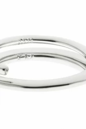 Ladies Karen Millen Silver Plated Axial Sculpture Ring Size ML KMJ970-01-02ML