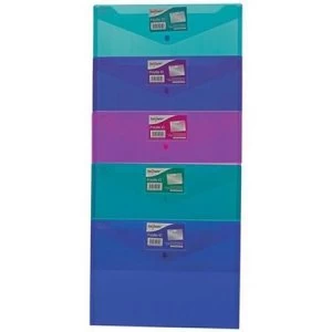 Snopake Polyfile ID Wallet File Polypropylene with Card Holder A4 Electra Assorted Pack of 5