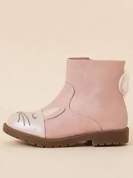 Accessorize Girls Bunny Chelsea Boots - Pink, Size 8 Younger