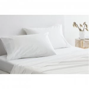 Sheridan Organic 300tc Percale Pillowcases - Snow
