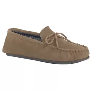 Mokkers Mens Bruce Real Suede Moccasin Slippers (11 UK) (Taupe)