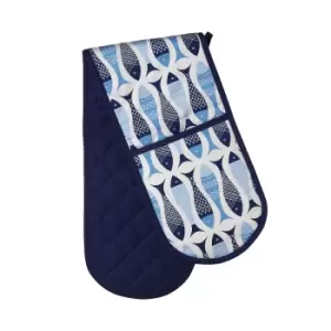 Double Oven Glove in Fish Print