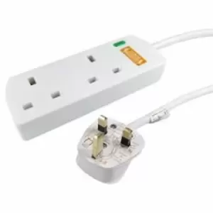 Spire RB-03M02SPD power extension 3m 2 AC outlet(s) Indoor White