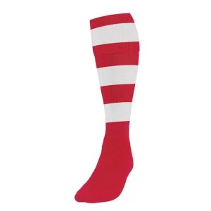 Precision Hooped Football Socks Mens Red/White