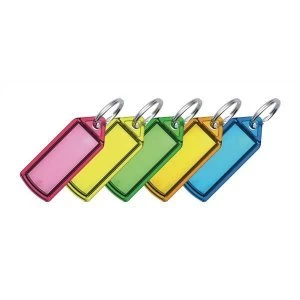 5 Star Facilities Key Hanger Sliding with Fob Label Area 25x20mm Small Tag 45x28mm Assorted Pack 100