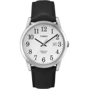 Timex TW2P75600 Mens Easy Reader Watch with Silver-Tone Case & Black Leather Strap