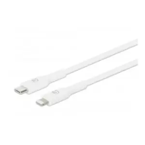 Manhattan USB-C to Lightning Cable Charge & Sync 2m White For Apple iPhone/iPad/iPod Male to Male MFi Certified (Apple approval program) 480 Mbps (USB