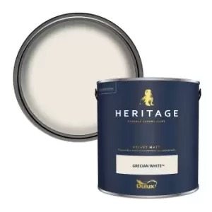 Dulux Heritage Velvet Matt Grecian White Matt Emulsion Paint 2.5L