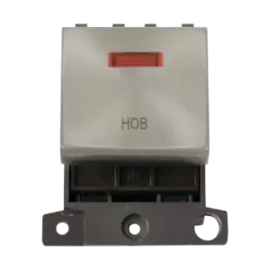 Click Scolmore MiniGrid 20A Double-Pole Ingot & Neon Hob Switch Satin Chrome - MD023SC-HB