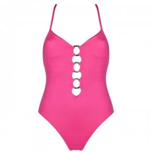 Seafolly Active Ring Maillot Swimsuit - Ultra Pink